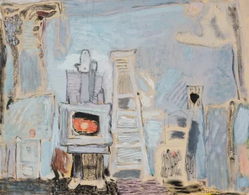Vue de l'atelier de l'artiste